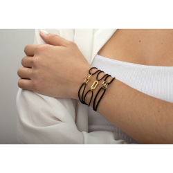 Pulsera Acero Circonita Pulsera Acero Ajustable - Eslabón con Circonita -  15 mm - Color Oro