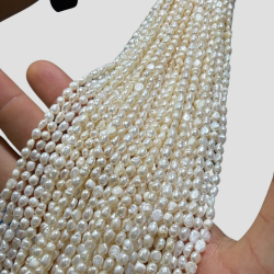 Stone Various Strip Mineral - 34 cm - Cultured Pearl - 2*2,5 mm