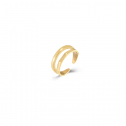 Steel Rings Double Steel Ring - Open Adjustable - 7 mm - Gold Color