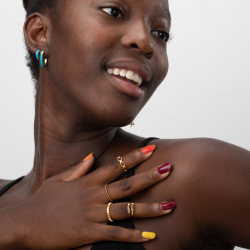 Steel Rings Double Steel Ring - Open Adjustable - 7 mm - Gold Color