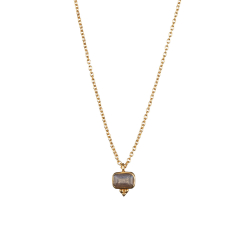 Silver Stone Necklaces Mineral Necklace - 9*7mm - 40+5cm - Gold Plated