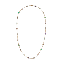 Silver Stone Necklaces Mineral Necklace - Oval 43cm - Gold and Silver Plated