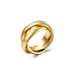 Anillo Acero Liso Anillo Acero Triple - Color Oro y Color Plata