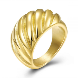 Ringe Glattes Edelstahl Ring Edelstahl Croissant -