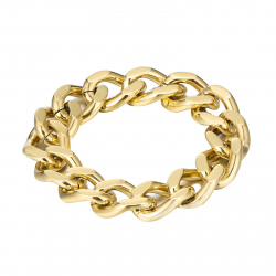 Steel Rings Steel Link Ring  - Gold Plated