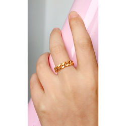 Steel Rings Steel Link Ring  - Gold Plated