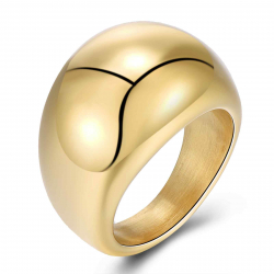 Anillo Acero Liso Anillo Acero  - Bañado Oro