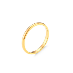 Anillo Acero Liso Anillo Acero - 2mm - Bañado Oro