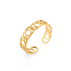 Steel Rings Open Steel Ring - Link - Gold Plated