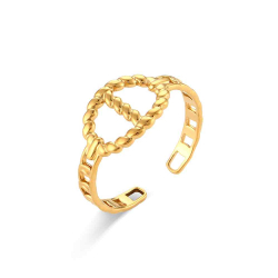 Steel Rings Open Steel Ring - Link - Gold Plated