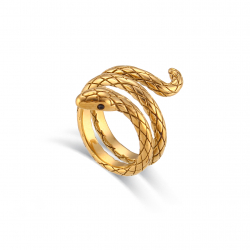 Steel Rings Snake Ring Steel - Gold Plated
