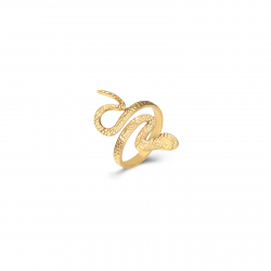 Anillo Acero Liso Anillo Acero - Serpiente - Ajustable de 12 a16 - Color Oro