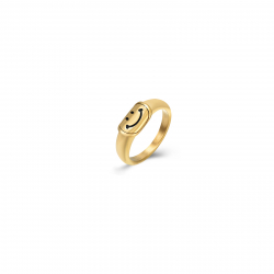 Ringe Glattes Edelstahl Smiley-Ring Edelstahl - Goldfarben