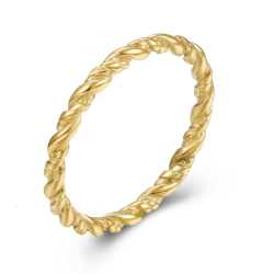 Steel Rings Rope Steel Ring  Gold Plated