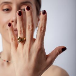 Steel Rings Overlapped Ring Gold Plated and Silver Plated