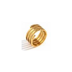 Ringe Glattes Edelstahl Stahlring - Feder 9mm - Farbe Gold und Stahl