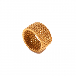 Steel Rings Steel Ring - Woven 12,50mm - Gold color y Steel