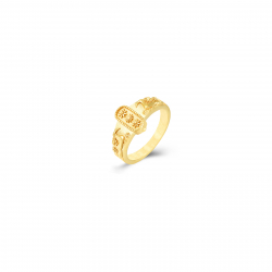 Anillo Acero Liso Anillo Acero Egipcia 10,50 - Color oro