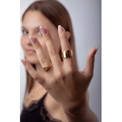 Anillo Acero Liso Anillo Acero Egipcia 10,50 - Color oro