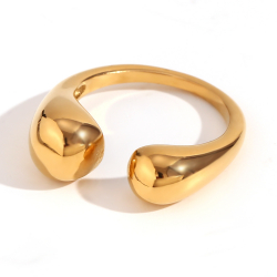 Steel Rings Open Steel Ring - Gold color and Steel Color