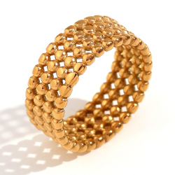 Steel Rings Steel Ball Ring - Gold Colour and Steel Colour