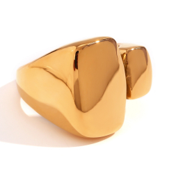 Ringe Glattes Edelstahl Offener Stahlring - 19 mm - Farbe Gold und Stahl