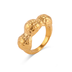 Anillo Acero Liso Anillo Acero Martillado - 9 mm - Color Oro y Color Acero