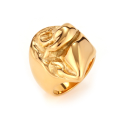 Anillo Acero Liso Anillo Acero de  - Color oro