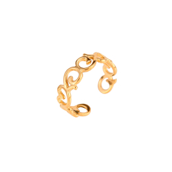 Anillo Acero Liso Anillo Acero Dedo del Pie - Abierto - Corazon - Color Oro y Color Plata