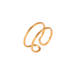 Anillo Acero Liso Anillo Acero Dedo del Pie - Abierto - Doble - Color Oro y Color Plata