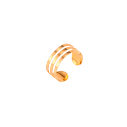 Anillo Acero Liso Anillo Acero Dedo del Pie - Abierto - Triple - Color Oro y Color Plata