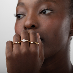 Bagues Argent Lisse Bague en Acier Vague - 20 mm - Couleur Or et Couleur Argent