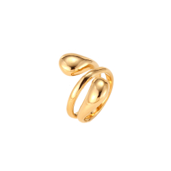 Anillo Acero Liso Anillo Acero Serpiente - 23 mm - Color Oro y Plata