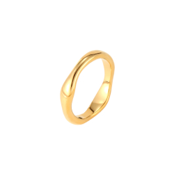 Anillo Acero Liso Anillo Acero - Hueso - 22 mm - Color Oro y Color Acero