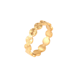 Anillo Acero Liso Anillo Acero - Flor - 22 mm - Color Oro y Color Acero