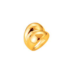 Anillo Acero Liso Anillo Acero Nube - 21mm - Color Oro y Plata