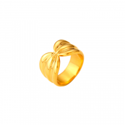 Steel Rings Steel Bow Tie Ring - 12mm - Gold and Silver Color
