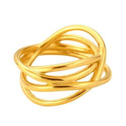 Steel Rings Knotted Steel Ring - 12mm - Gold and Silver Color