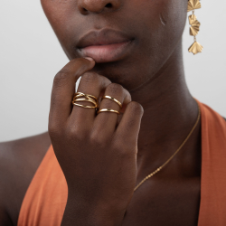 Steel Rings Knotted Steel Ring - 12mm - Gold and Silver Color