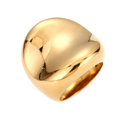 Anillo Acero Liso Anillo Acero Curvado - 24mm - Color Oro y Plata