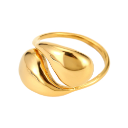Anillo Acero Liso Anillo Acero Liso - 16mm - Color Oro y Plata