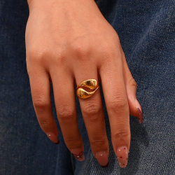 Anillo Acero Liso Anillo Acero Liso - 16mm - Color Oro y Plata