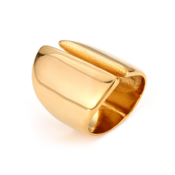 Anillo Acero Liso Anillo Acero Abierto - 24 mm - Color Oro y Plata