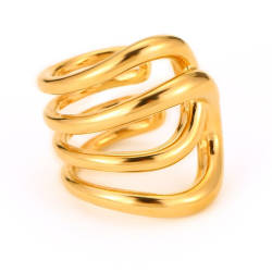 Steel Rings Steel Ring - Double Ring - 22 mm - Gold and Silver Color