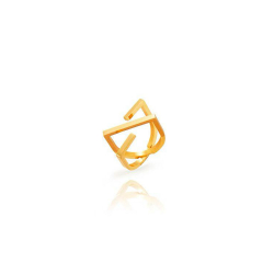 Ringe Glattes Edelstahl Stahlring - Doppelring - Offen - Goldfarbe und Silberfarbe