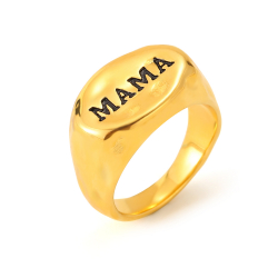 Anillo Acero Liso Anillo Acero - Mama 12mm  - Color Oro y  - Color Plata