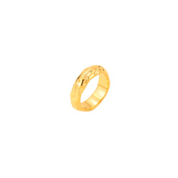 Steel Rings Steel Ring - Hammered 6 mm - Gold and Steel