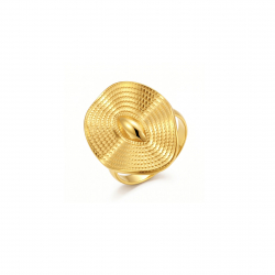 Ringe Glattes Edelstahl Glatter Offener Ring - Unregelmäßiges Oval - 23 mm - Farbe Gold und Stahl