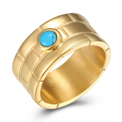 Steel Stones Rings Steel Ring - Turquoise Mineral - Bricks