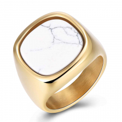 Steel Stones Rings Mineral Steel Ring - Mineral  - Gold Plated
